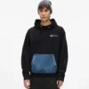 Sudadera con capucha y bolsillo de denim Sudadera con capucha y bolsillo de denim