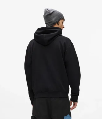 Sudadera con capucha y bolsillo de denim