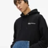 Sudadera con capucha y bolsillo de denim Sudadera con capucha y bolsillo de denim