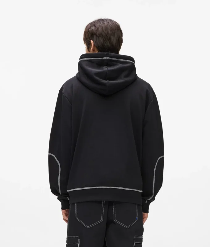 Sudadera con capucha y costuras en contraste Sudadera con capucha y costuras en contraste