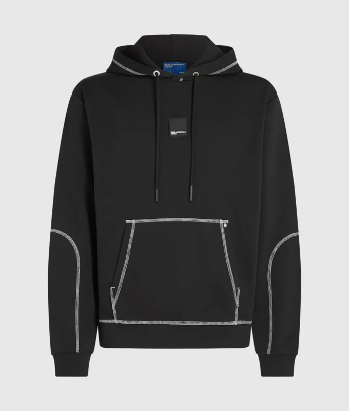 Sudadera con capucha y costuras en contraste Sudadera con capucha y costuras en contraste