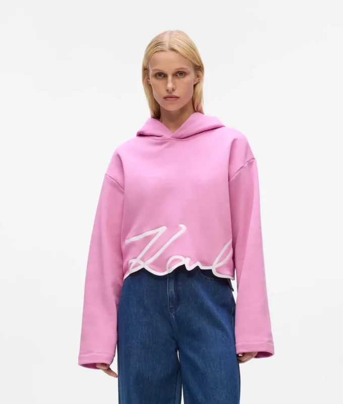 Sudadera con capucha y dobladillo Signature