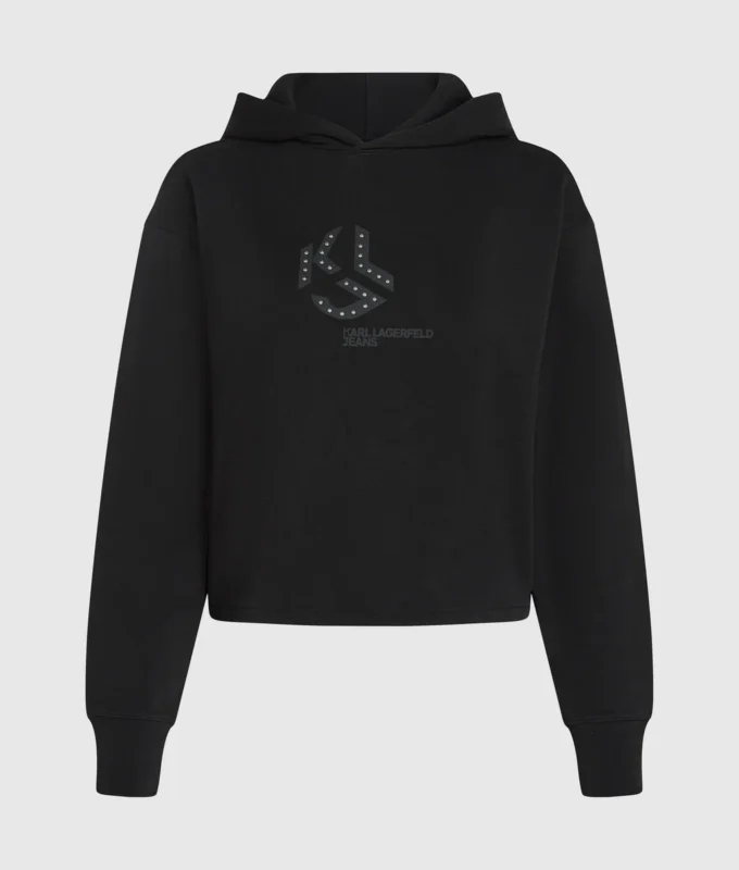 Sudadera con capucha y monograma con tachuelas Sudadera con capucha y monograma con tachuelas