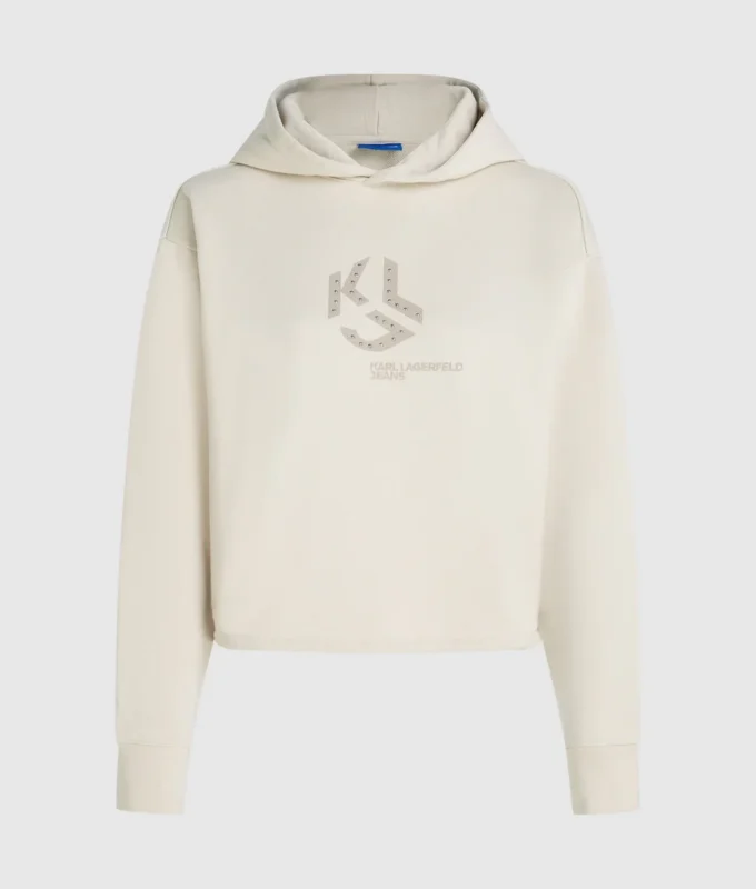 Sudadera con capucha y monograma con tachuelas Sudadera con capucha y monograma con tachuelas