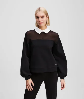 SUDADERA CON CUELLO DE POPELÍN