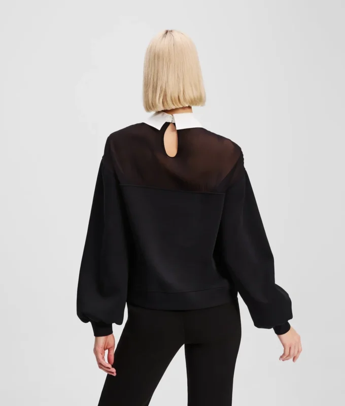 SUDADERA CON CUELLO DE POPELÍN