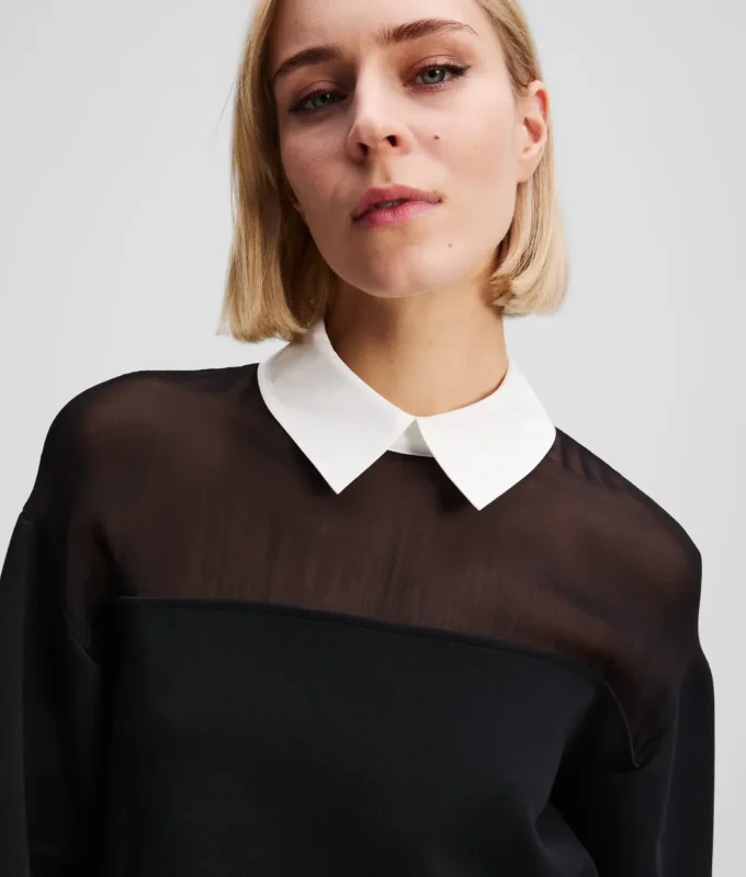 SUDADERA CON CUELLO DE POPELÍN