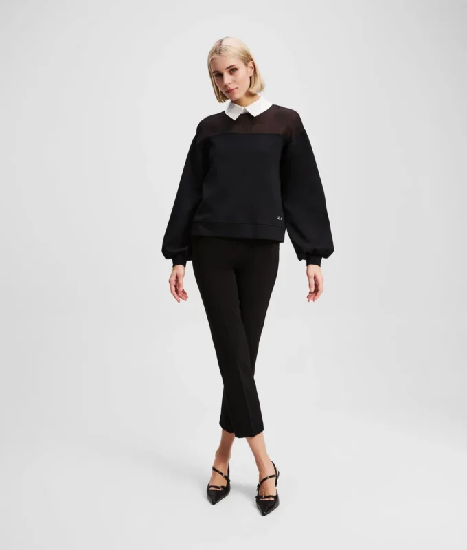 SUDADERA CON CUELLO DE POPELÍN