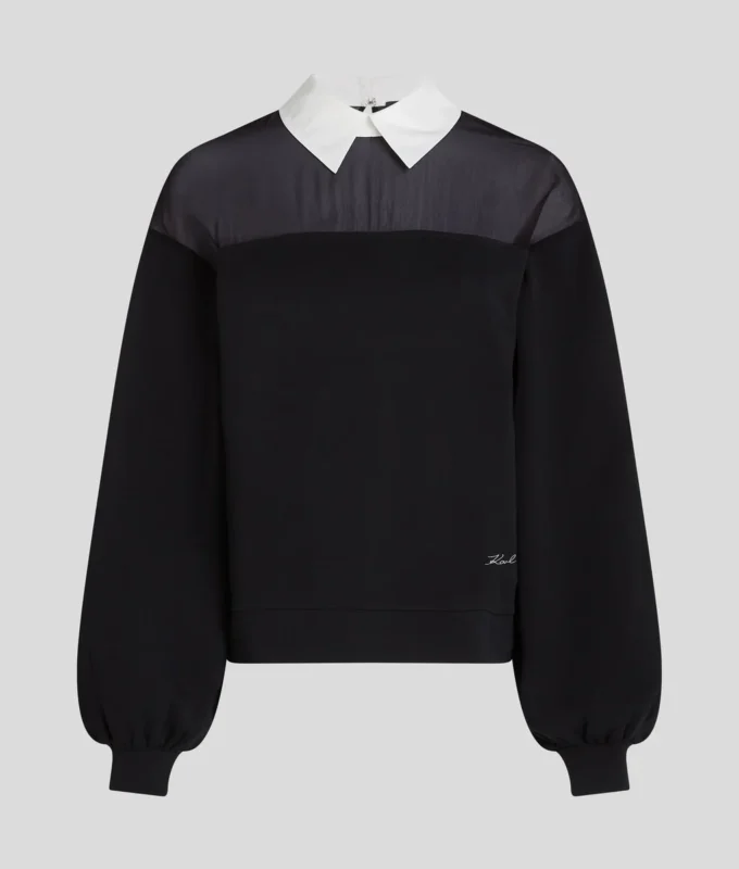 SUDADERA CON CUELLO DE POPELÍN