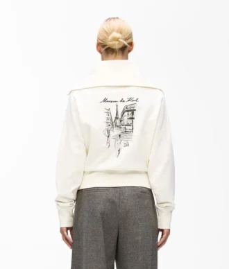 Sudadera con media cremallera y dibujo de París