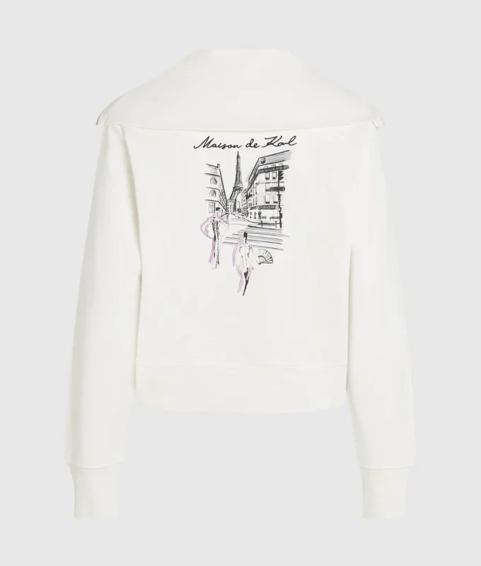 Sudadera con media cremallera y dibujo de París Sudadera con media cremallera y dibujo de París