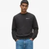 Sudadera de cuello redondo con logotipo de terciopelo