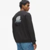 Sudadera de cuello redondo con logotipo de terciopelo
