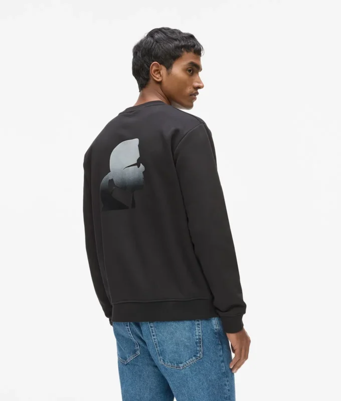 Sudadera de cuello redondo con logotipo de terciopelo