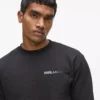 Sudadera de cuello redondo con logotipo de terciopelo