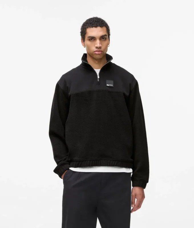 Sudadera de felpa con media cremallera Sudadera de felpa con media cremallera