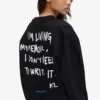 Sudadera relajada con cita de Karl Sudadera relajada con cita de Karl