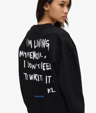 Sudadera relajada con cita de Karl