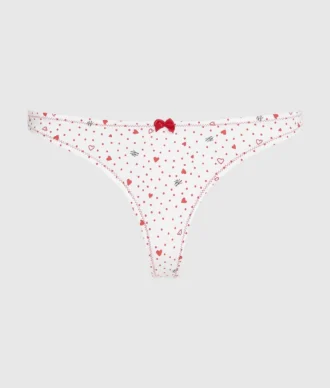 Tanga con estampado de corazones