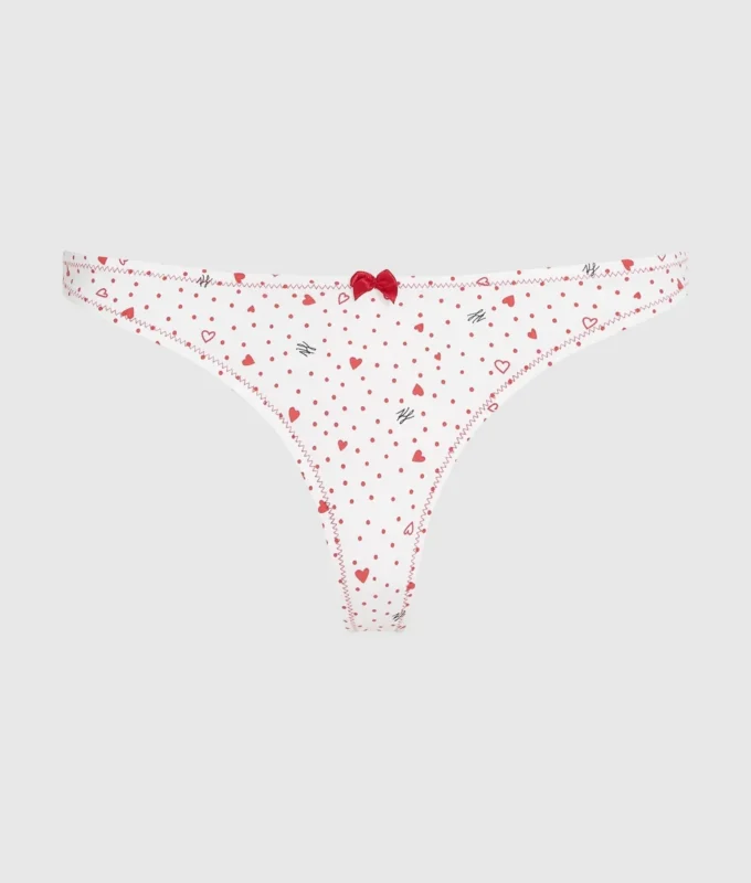 Tanga con estampado de corazones Tanga con estampado de corazones