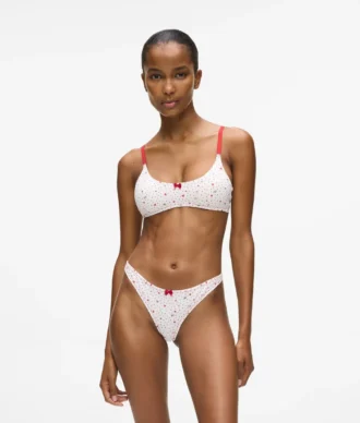 Tanga con estampado de corazones