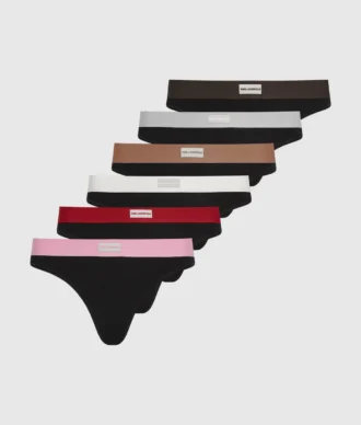 Tanga con etiqueta con logotipo – Pack de 7