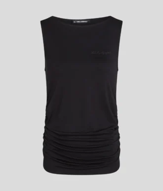 TOP CON CUELLO BARCO Y FRUNCIDOS