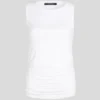 TOP CON CUELLO BARCO Y FRUNCIDOS TOP CON CUELLO BARCO Y FRUNCIDOS