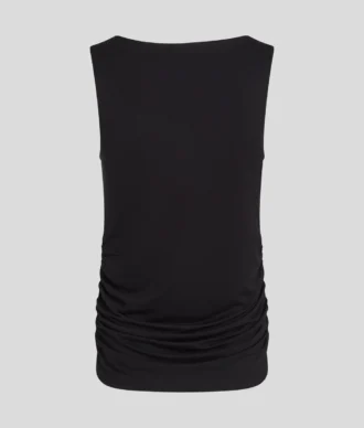 TOP CON CUELLO BARCO Y FRUNCIDOS
