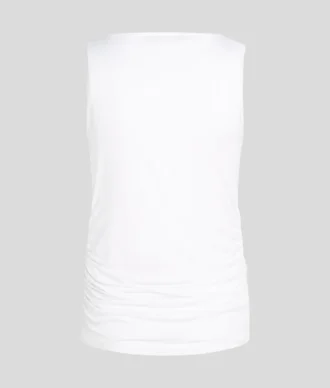 TOP CON CUELLO BARCO Y FRUNCIDOS