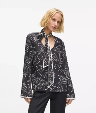 Top con estampado de abanico
