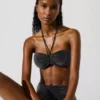 Top de bikini bandeau metalizado Top de bikini bandeau metalizado