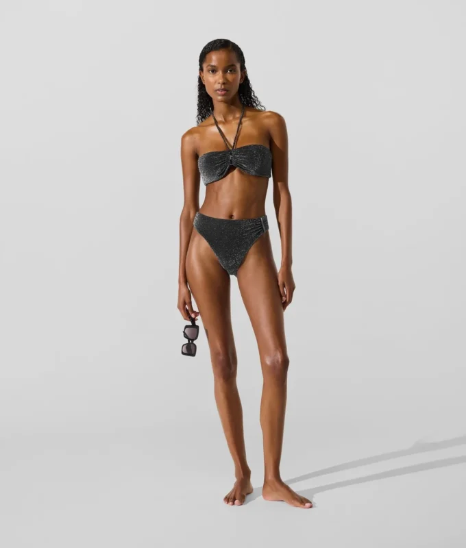 Top de bikini bandeau metalizado Top de bikini bandeau metalizado
