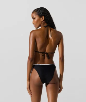 Top de bikini triangular festoneado