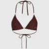 Top de bikini triangular festoneado Top de bikini triangular festoneado
