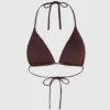 Top de bikini triangular festoneado Top de bikini triangular festoneado