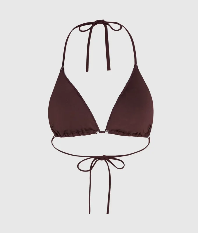 Top de bikini triangular festoneado Top de bikini triangular festoneado