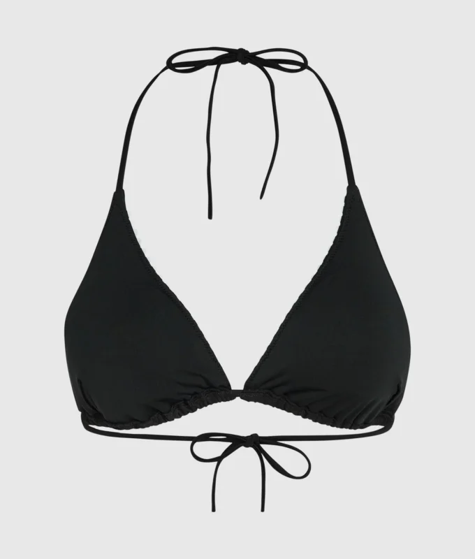 Top de bikini triangular festoneado Top de bikini triangular festoneado