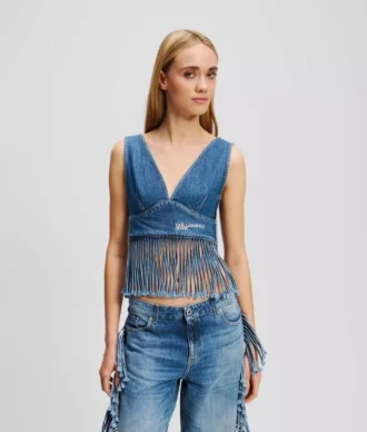 TOP DE DENIM CON FRANJAS TOP DE DENIM CON FRANJAS