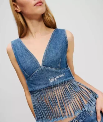 TOP DE DENIM CON FRANJAS TOP DE DENIM CON FRANJAS