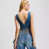TOP DE DENIM CON FRANJAS TOP DE DENIM CON FRANJAS