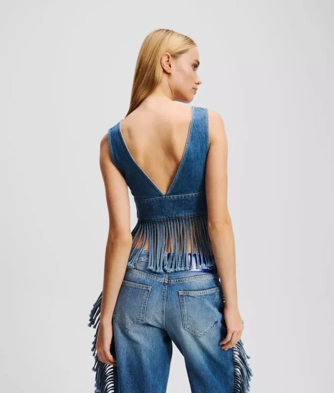 TOP DE DENIM CON FRANJAS TOP DE DENIM CON FRANJAS
