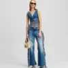 TOP DE DENIM CON FRANJAS TOP DE DENIM CON FRANJAS