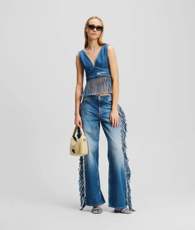 TOP DE DENIM CON FRANJAS TOP DE DENIM CON FRANJAS