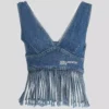 TOP DE DENIM CON FRANJAS TOP DE DENIM CON FRANJAS