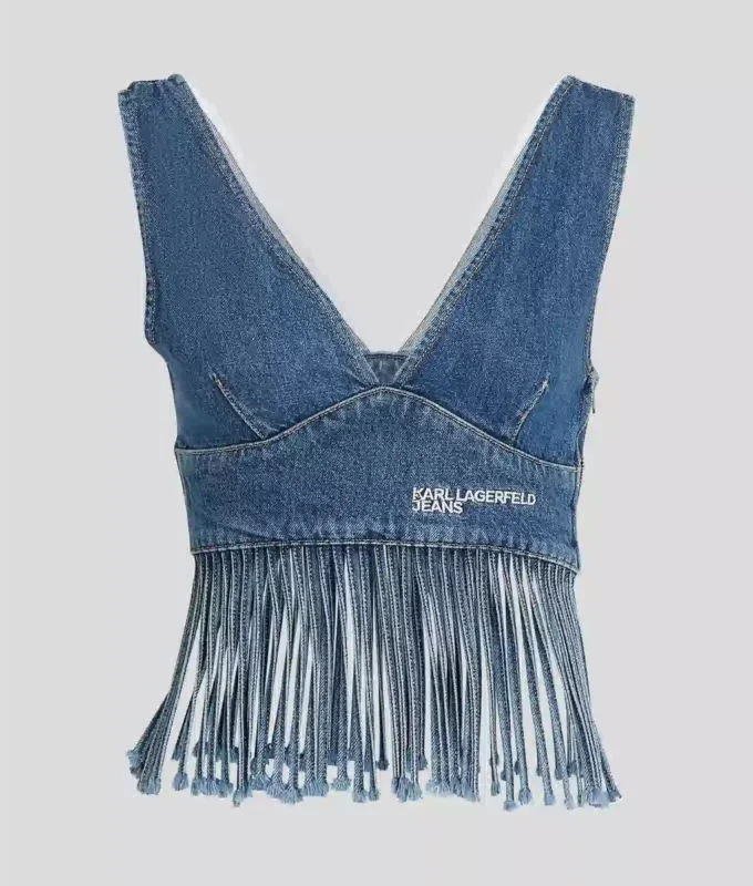 TOP DE DENIM CON FRANJAS TOP DE DENIM CON FRANJAS