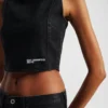 TOP DE DENIM RECUBIERTO TOP DE DENIM RECUBIERTO