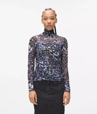 Top de malla con estampado integral