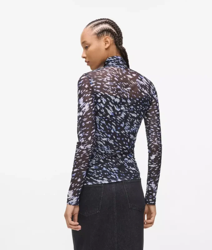 Top de malla con estampado integral Top de malla con estampado integral