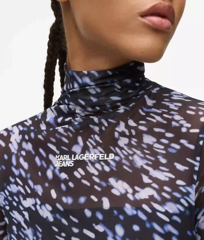 Top de malla con estampado integral Top de malla con estampado integral